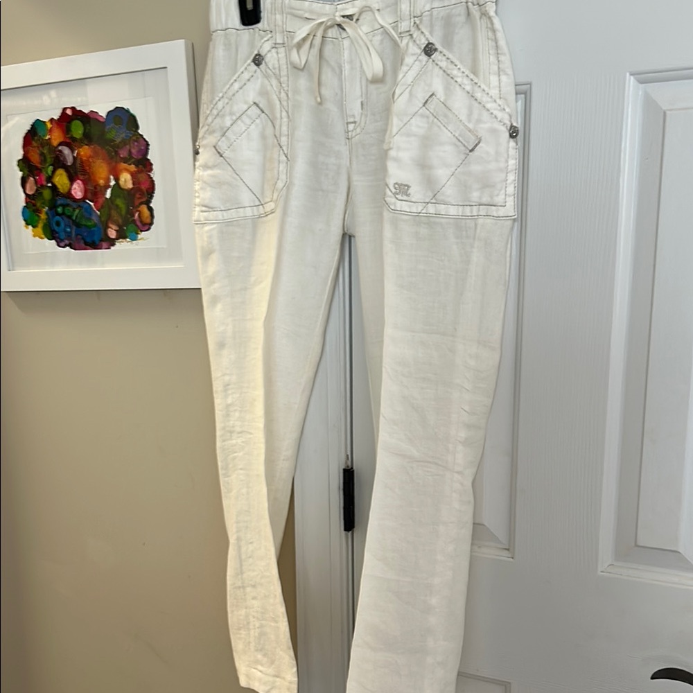 White Drawstring Pants - image 1